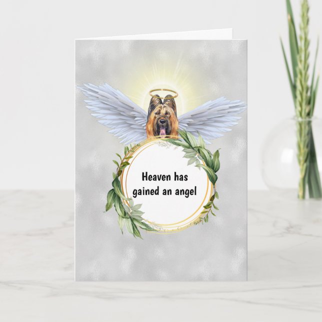 Briard hund angel vingar halo wandehimlen kort (Framsida)