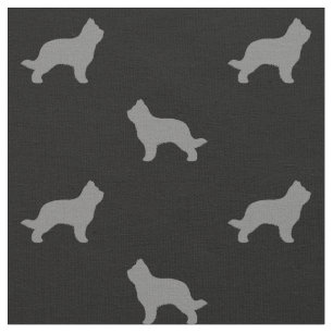 Briard Hund aveln Silhouettes Patterned Tyg