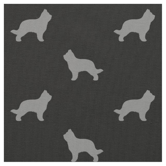 Briard Hund aveln Silhouettes Patterned Tyg (Närbild)