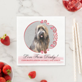 Briard Hund Bröllops Servetter med Foto