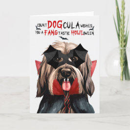 Briard Hund Funny Count DOGcula Halloween Helgkort