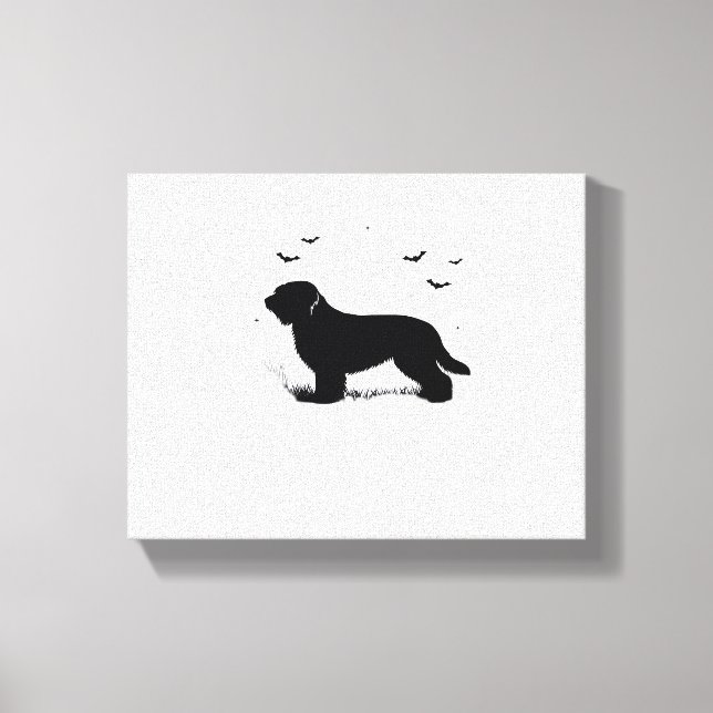 Briard Hund - Halloween Måne Silhouette Oversized  Canvastryck (Framsida)