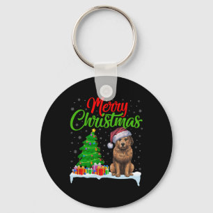 Briard Hund Ljus Funny Julafton Briard Nyckelring