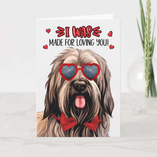 Briard Hund Made for Loving You Valentine Helgkort (Framsida)