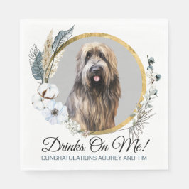 Briard Hund Napkins with Hundar Photo Pappersservett