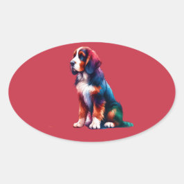 Briard Hund Ovalt Klistermärke