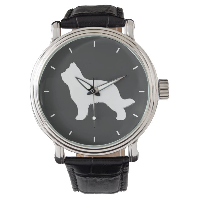 Briard Hund Silhouette Armbandsur (Framsida)