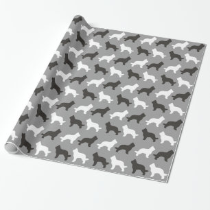 Briard Hund Silhouettes Mönster Presentpapper