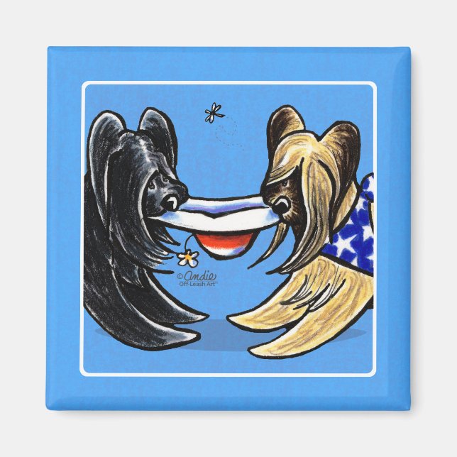 Briard Mad Hatters Off-Leash Art™ Magnet (Framsidan)