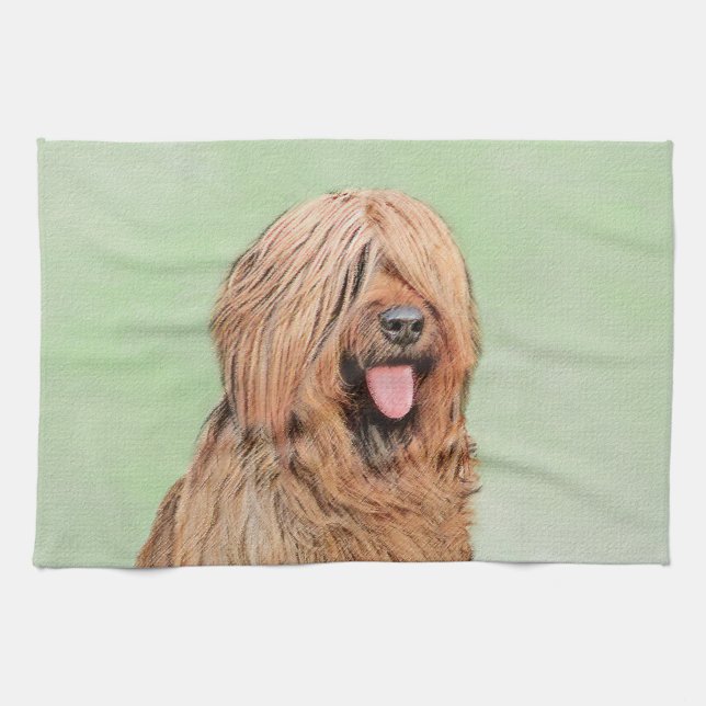 Briard-målning - Söt Original Hundkonst Kökshandduk (Horisontell)