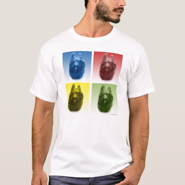 Briard Pop Art Tee Shirt (Framsida)