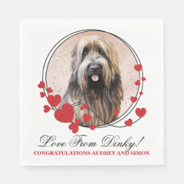 Briard Red Heart Ram Hund Photo Pappersservett