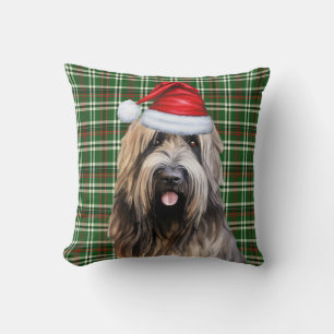 Briard Shepherd Grönt Plade jul Helgdag Kudde