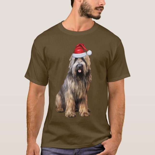 Briard Shepherd Hund älskare Funny jul T Shirt (Framsida)