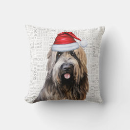 Briard Shepherd Hund älskare jul Helgdag Kudde