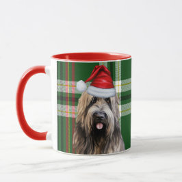 Briard Shepherd Hund Grönt Helgdag Plagt jul Mugg