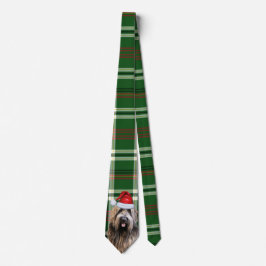 Briard Shepherd Hund och Grönt Play jul Slips