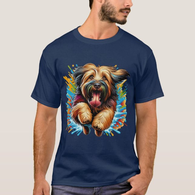 Briard Stänk i Färg T Shirt (Framsida)