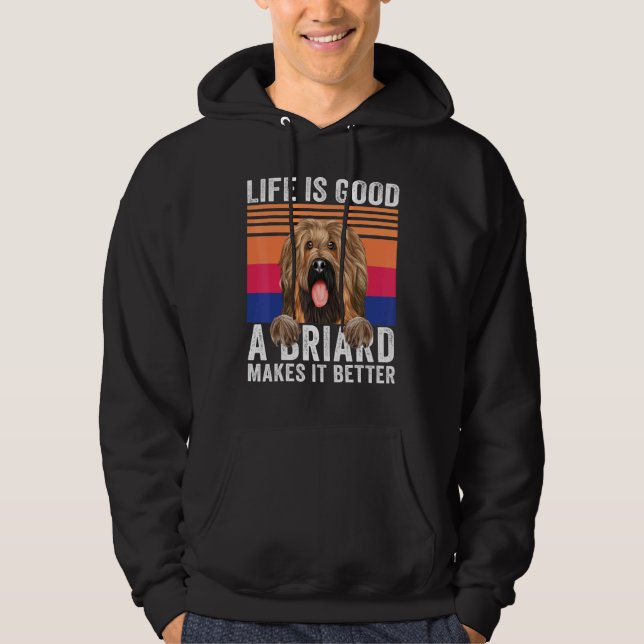 Briards Gör Ditt Liv Gott Vintage Hoodie (Framsida)