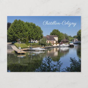 Briare Canal, Chatillon-Coligny, Frankrike Helg Vykort