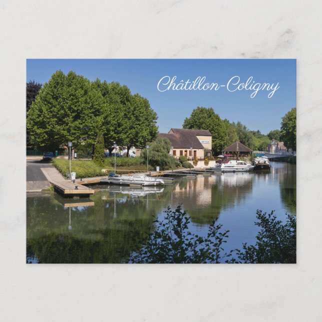Briare Canal, Chatillon-Coligny, Frankrike Helg Vykort (Framsida)