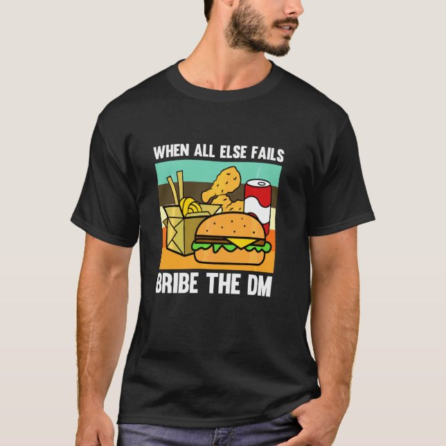 Bribe DM Retro Roleplay Tabletop Gaming RPG T Shirt (Framsida)