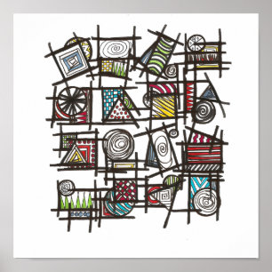 Bric A Brac Snyggt Modern Geometric Art Poster