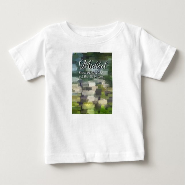Brick Abstrakt Sommar Grönt Baby T-shirt (Framsida)