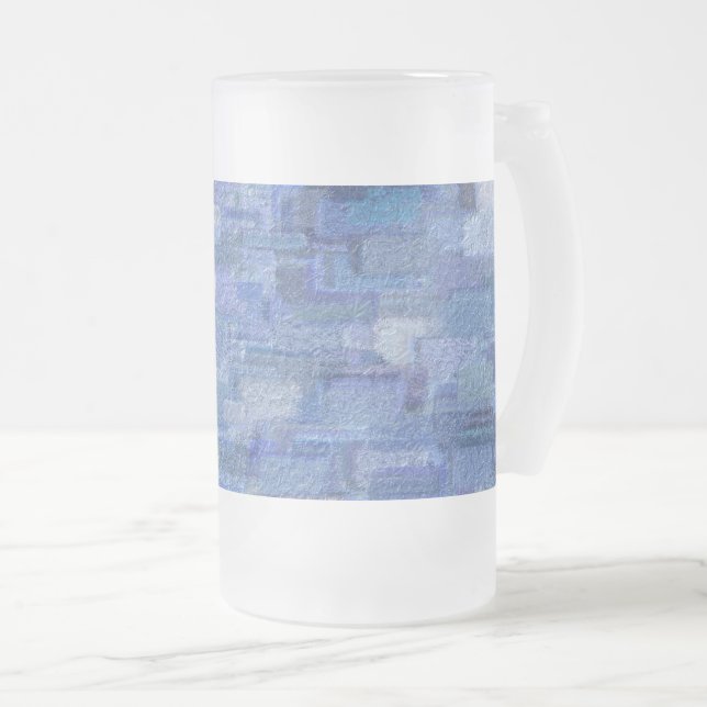 Brick Abstrakt Winter Blues Frosted Glass Beer Mug Frostat Ölglas (Framsida höger)