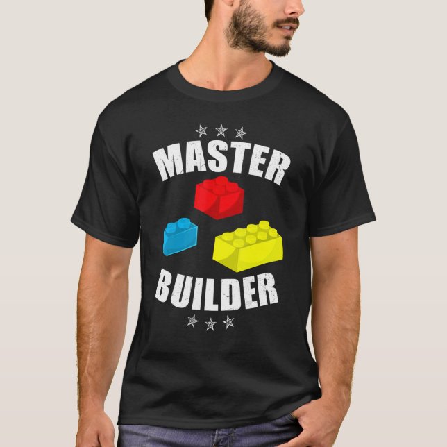 Brick Builder  Blocks Building Master Builder Toys T Shirt (Framsida)