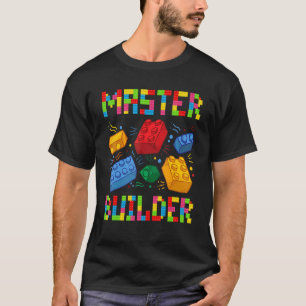 Brick Builder Blocks Bygger Master Boys Girls T Shirt