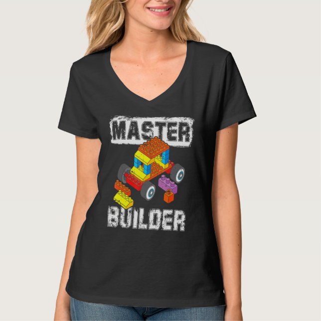 Brick Builder Blocks Master Builder Kid Leksak Boy T Shirt (Framsida)