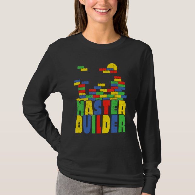 Brick Builder  Blocks Master Builder T Shirt (Framsida)