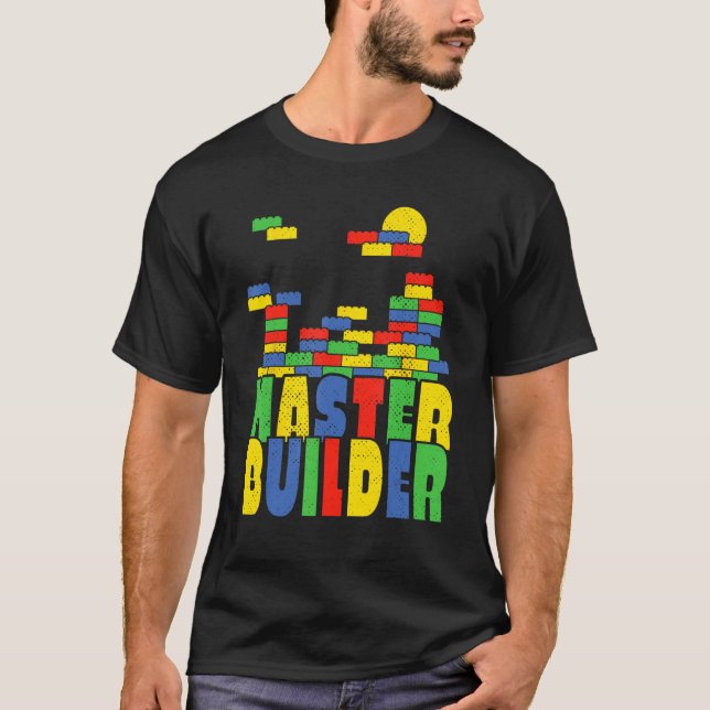 Brick Builder  Blocks Master Builder T Shirt (Framsida)