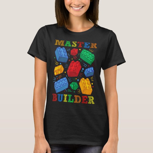 Brick Builder Funny Blockerar Master Builder-gåva  T Shirt (Framsida)