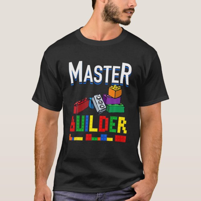 Brick Builder, Lustigt Byggande blockerar Master B T Shirt (Framsida)