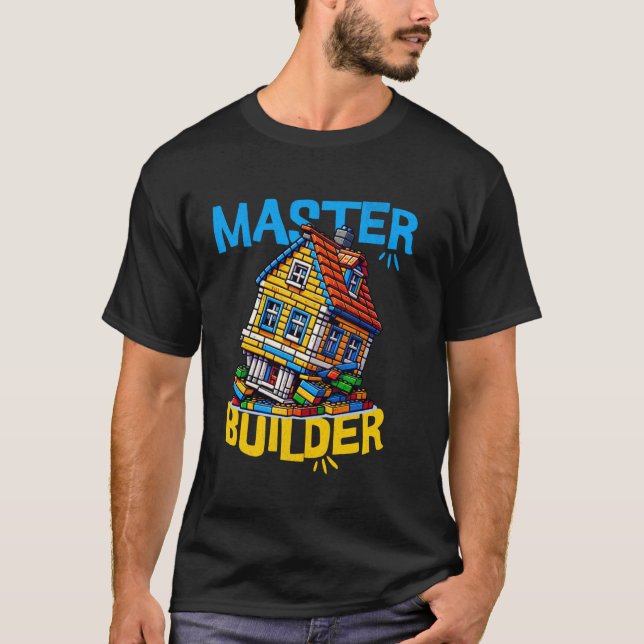 Brick Builder Master Builder för legos, rolig kroo T Shirt (Framsida)