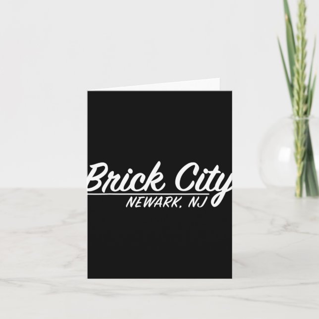 Brick City Newark Nj City New Jersey Hometown Retr Kort (Framsida)