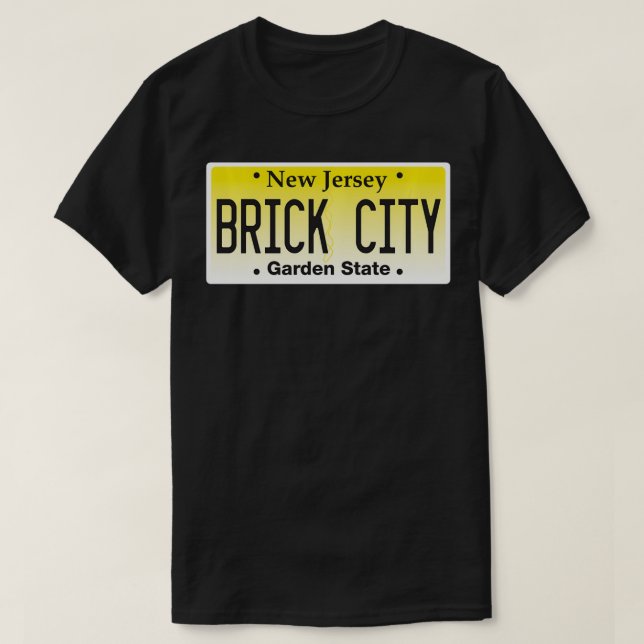 Brick City Newark NJ City New Jersey license plate T Shirt (Design framsida)