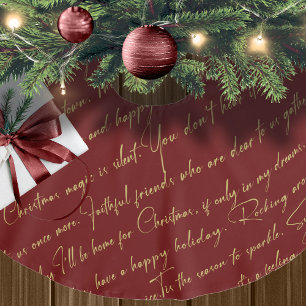 Brick Guld jul Typography Mönster #36 ID1009 Julgransmatta Borstad Polyester