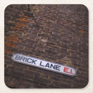 Brick Lane - Gatuskylt - Underlägg Papper Kvadrat