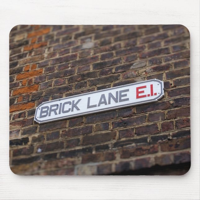 Brick Lane - London - Street Sign - Mouse Pad Musmatta (Framsidan)