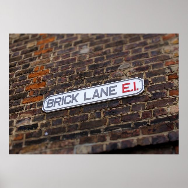 Brick Lane - London - Street Sign - Poster (Framsidan)