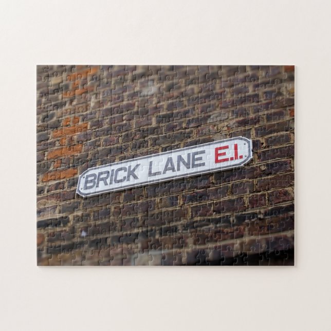 Brick Lane - London - Street Sign - Puzzle Pussel (Horisontell)