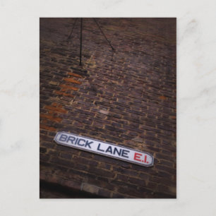 Brick Lane - Street Sign - London - Postcard Vykort