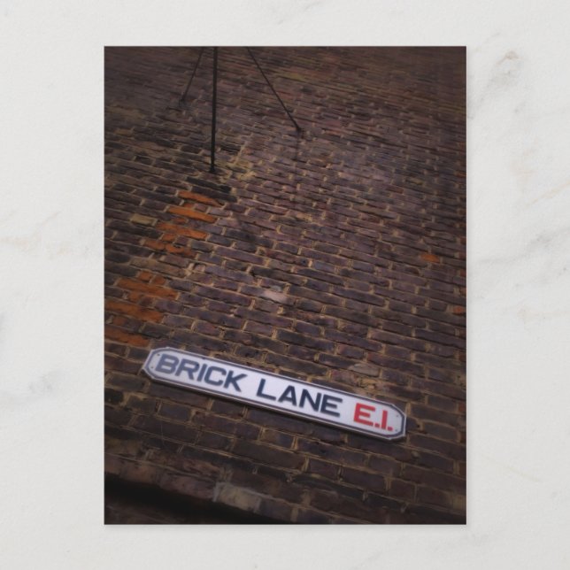 Brick Lane - Street Sign - London - Postcard Vykort (Framsida)