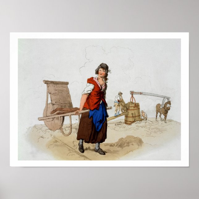 Brick Maker, från Costume of Underbar Britain, pub Poster (Framsidan)