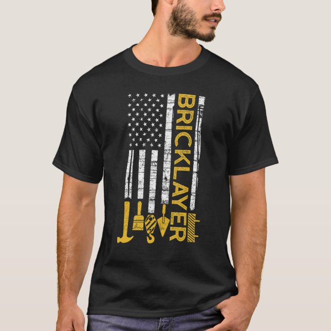 Brick Mason Brickayer Masonry Construction Us Fla T Shirt (Framsida)