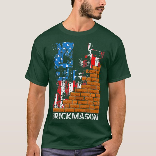 Brick Mason Brickayer Masonry Union Worker T Shirt (Framsida)