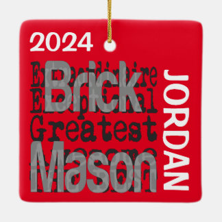 Brick Mason Extraordinaire ANPASSNINGSBAR Julgransprydnad Keramik